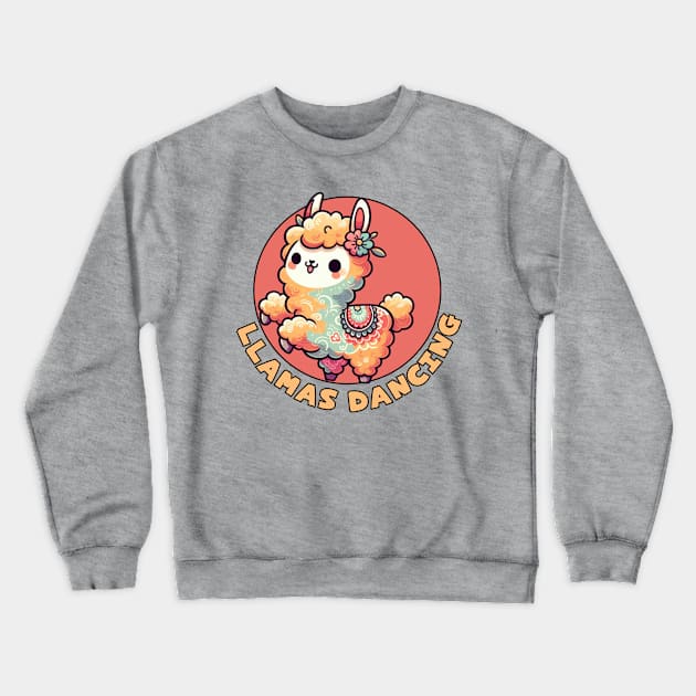Dancing Llama Crewneck Sweatshirt by Japanese Fever